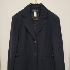 Jones New York Collection Jacket Women Plus Sz 16 Black Linen Buttons Pockets